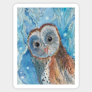 Owl in the woods Sticker